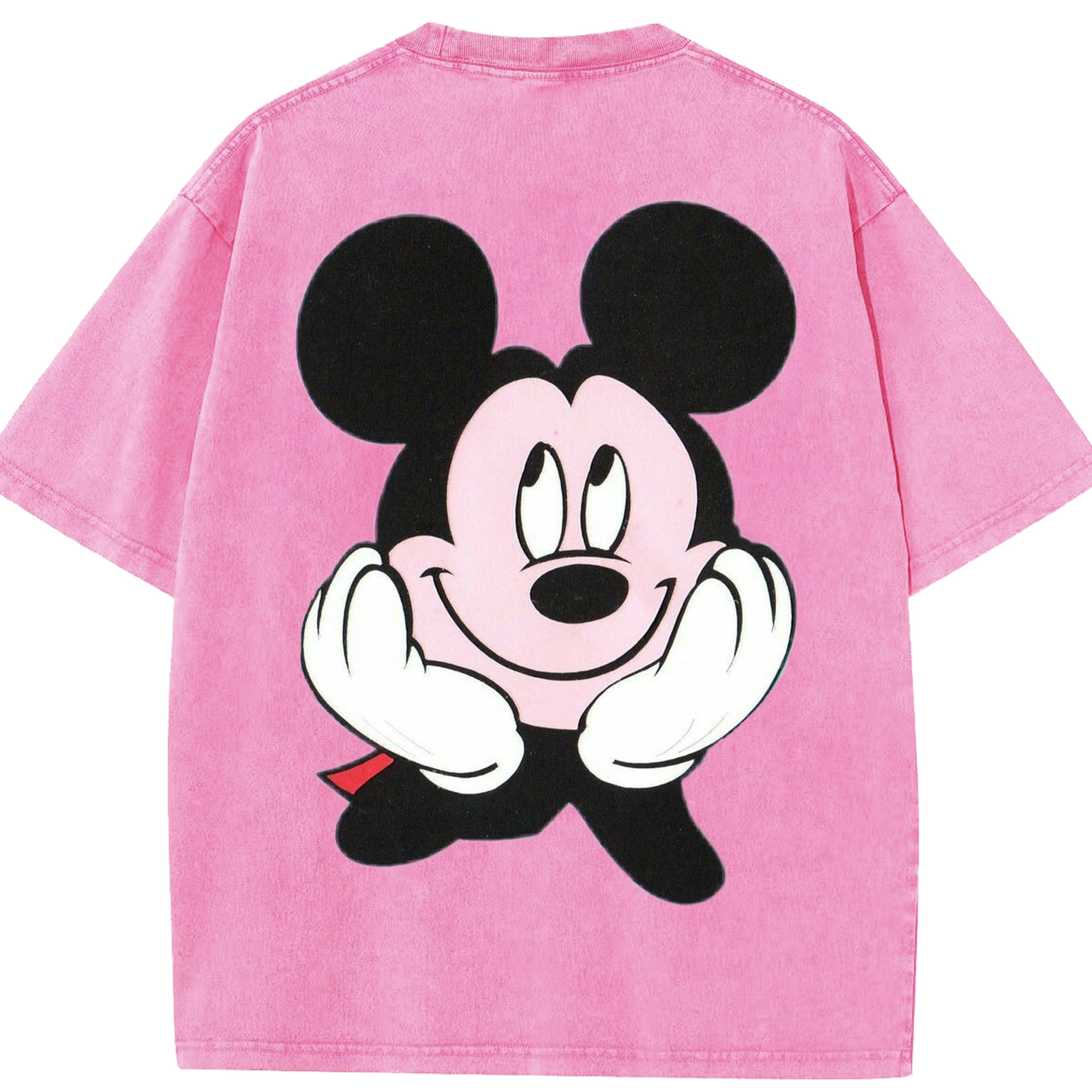 （画像用） ミッキーマウス Mickey Mouse 綿100% ヴィンテージ風 半袖Tシャツ（背面プリント）